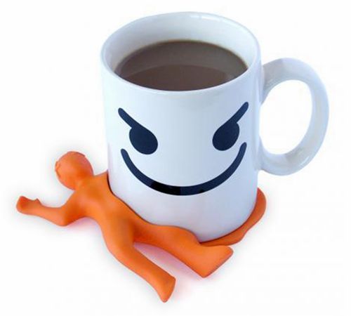 壓扁小人硅膠咖啡杯墊，創(chuàng)意配飾水杯墊-硅膠墊