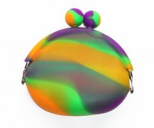 炫彩硅膠錢包設(shè)計(jì)，卡扣便攜硅膠零錢包-硅膠包