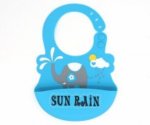 寶寶吃飯硅膠飯兜衣，嬰兒防水圍嘴罩衣